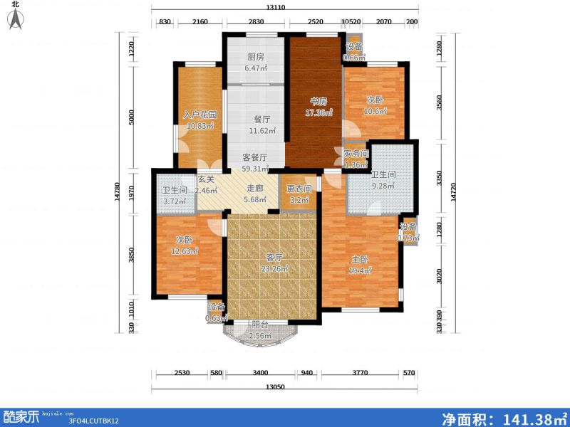 包頭裝修方案包頭加州郡府165㎡