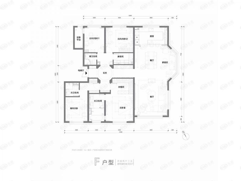 包頭裝修方案萬(wàn)科中央公園四室兩廳三衛(wèi)202平方米